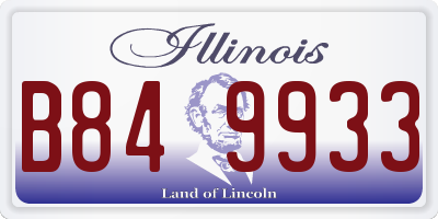 IL license plate B849933