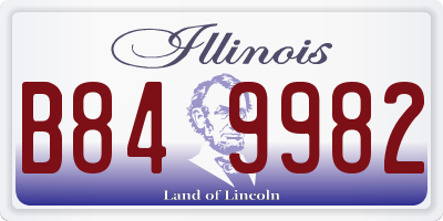 IL license plate B849982