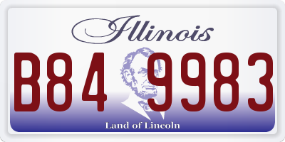 IL license plate B849983