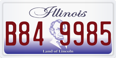 IL license plate B849985