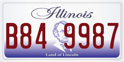 IL license plate B849987