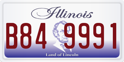 IL license plate B849991