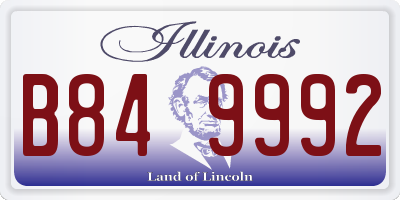 IL license plate B849992