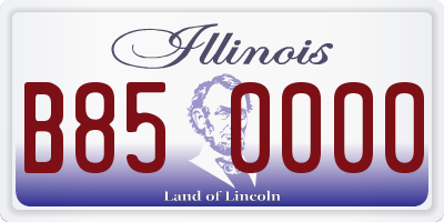 IL license plate B850000