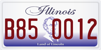 IL license plate B850012