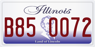 IL license plate B850072