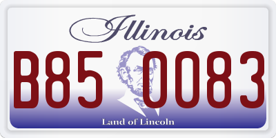 IL license plate B850083