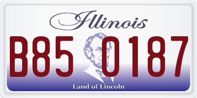 IL license plate B850187