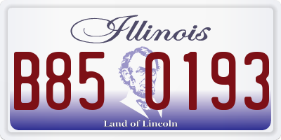 IL license plate B850193