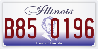 IL license plate B850196