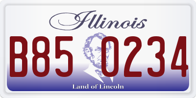 IL license plate B850234