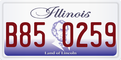 IL license plate B850259