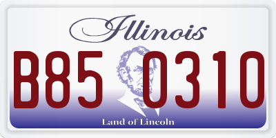 IL license plate B850310