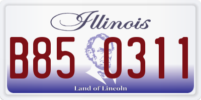 IL license plate B850311