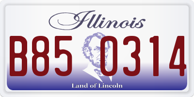 IL license plate B850314