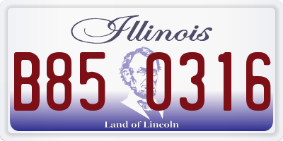 IL license plate B850316