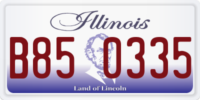 IL license plate B850335