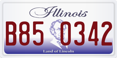 IL license plate B850342