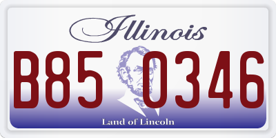 IL license plate B850346