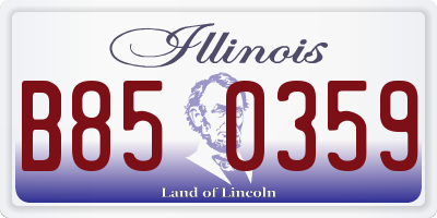 IL license plate B850359