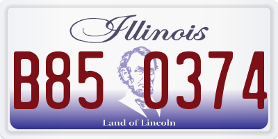 IL license plate B850374