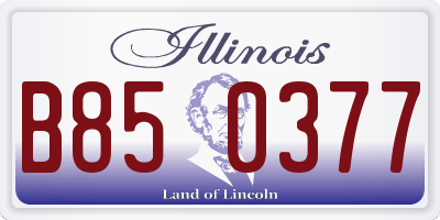 IL license plate B850377