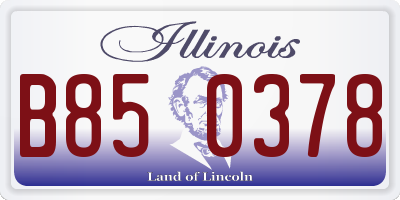 IL license plate B850378