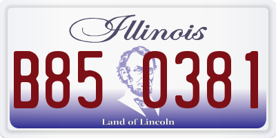 IL license plate B850381
