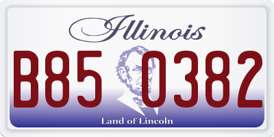 IL license plate B850382