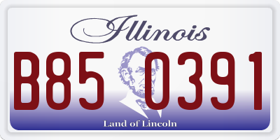 IL license plate B850391