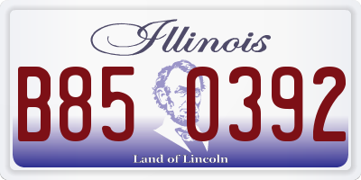 IL license plate B850392