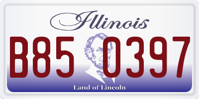 IL license plate B850397