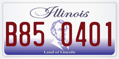 IL license plate B850401