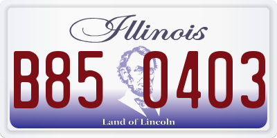 IL license plate B850403