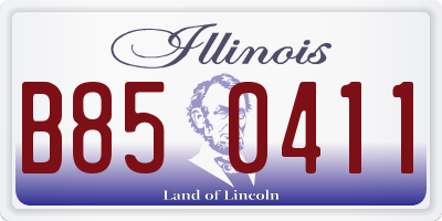 IL license plate B850411