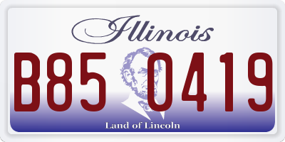 IL license plate B850419