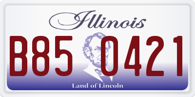 IL license plate B850421