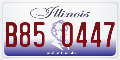 IL license plate B850447