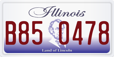 IL license plate B850478