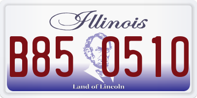 IL license plate B850510