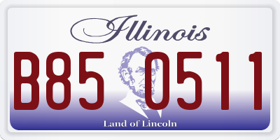 IL license plate B850511
