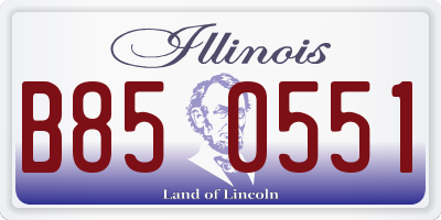 IL license plate B850551