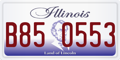 IL license plate B850553