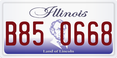 IL license plate B850668