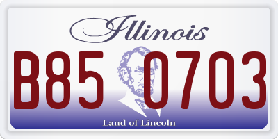 IL license plate B850703