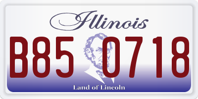 IL license plate B850718