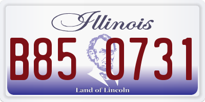 IL license plate B850731