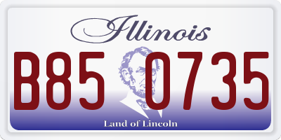 IL license plate B850735