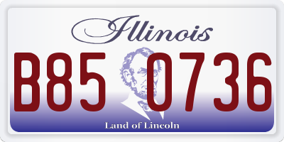 IL license plate B850736