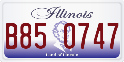 IL license plate B850747